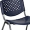Flash Furniture HERCULES Series 5 Pack 880 lb. Capacity Navy Plastic Stack Chair with Titanium Gray Powder Coated Frame 5-RUT-F01A-NY-GG - alternate 2
